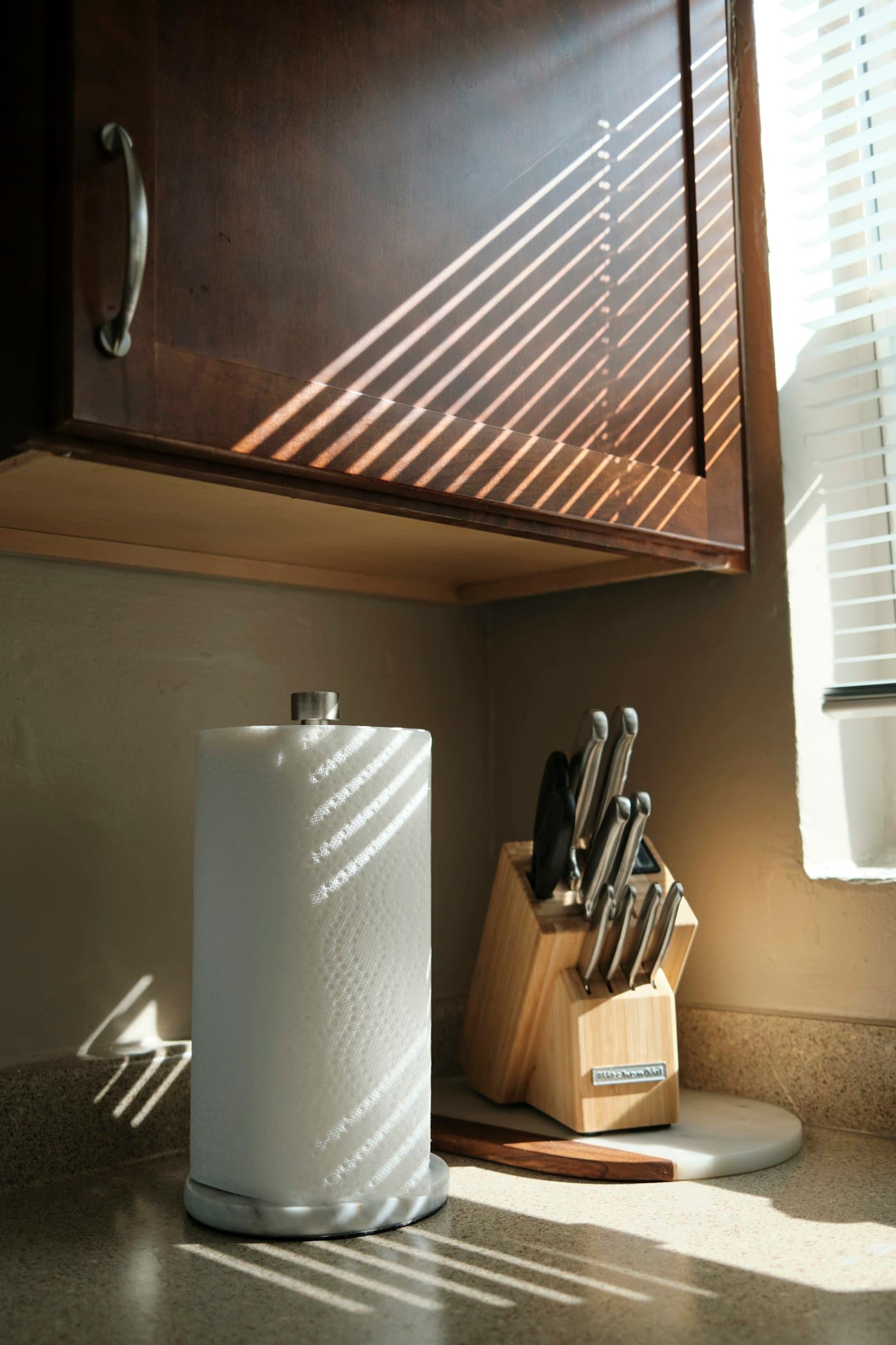 A clean, modern kitchen counter
